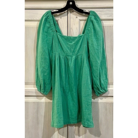 J.Crew Squareneck Gauze Mini Dress in Green, XXS - Picture 5 of 12
